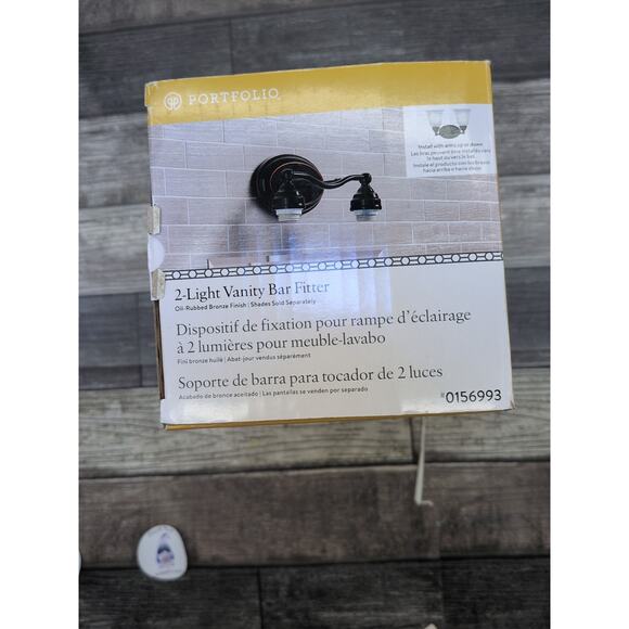 Portfolio 2-Light Bronze Transitional Vanity Light Bar V813-2WD8Z (D5) - Picture 4 of 12